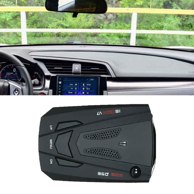 V7 12V 360 Degrees Speed Radar Detector Long Range Voice Alert Laser Radar Detector for Vehicles_autovado.com