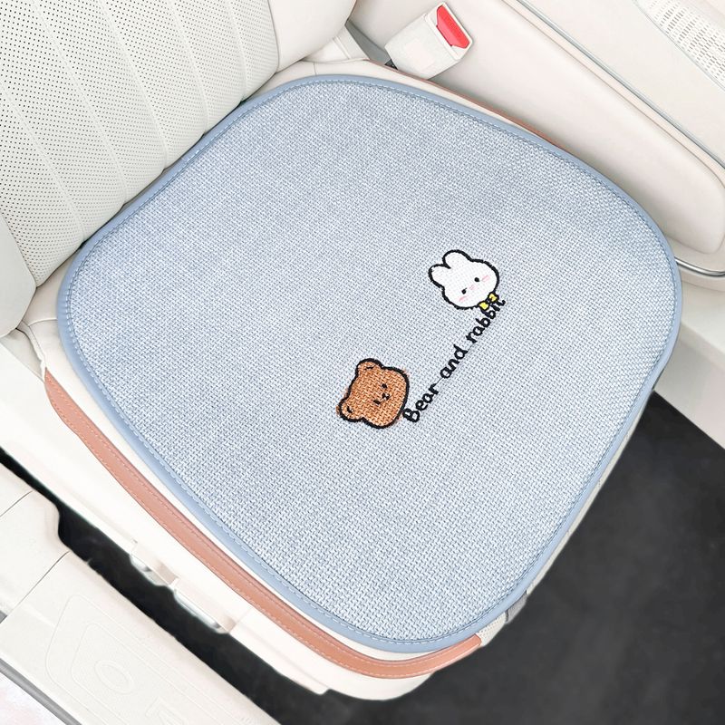 Car Cover, Cushion 2025 New Cute Little Bear Linen Car Interior Five Piece Set, All Season Universal Seat Cove_autovado.com