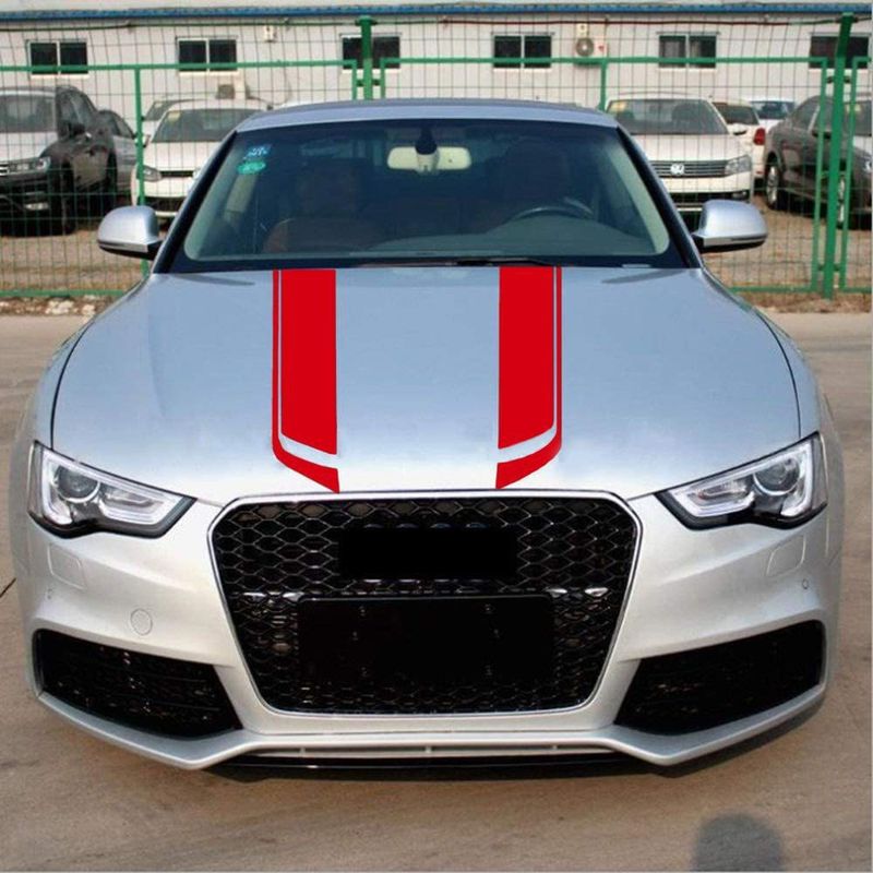 Car Machine Cover Decorative Striped Stickers, Suitable For All Cars, SUVs, Off-road Vehicles, Universal Stickers_autovado.com