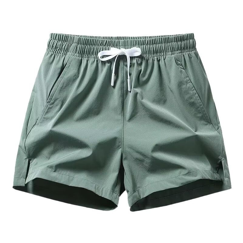 Men's Clothing Summer pants new style ice silk thin fashion casual loose drawstring three-quarter pants men's beach swimming large size shorts_autovado.com