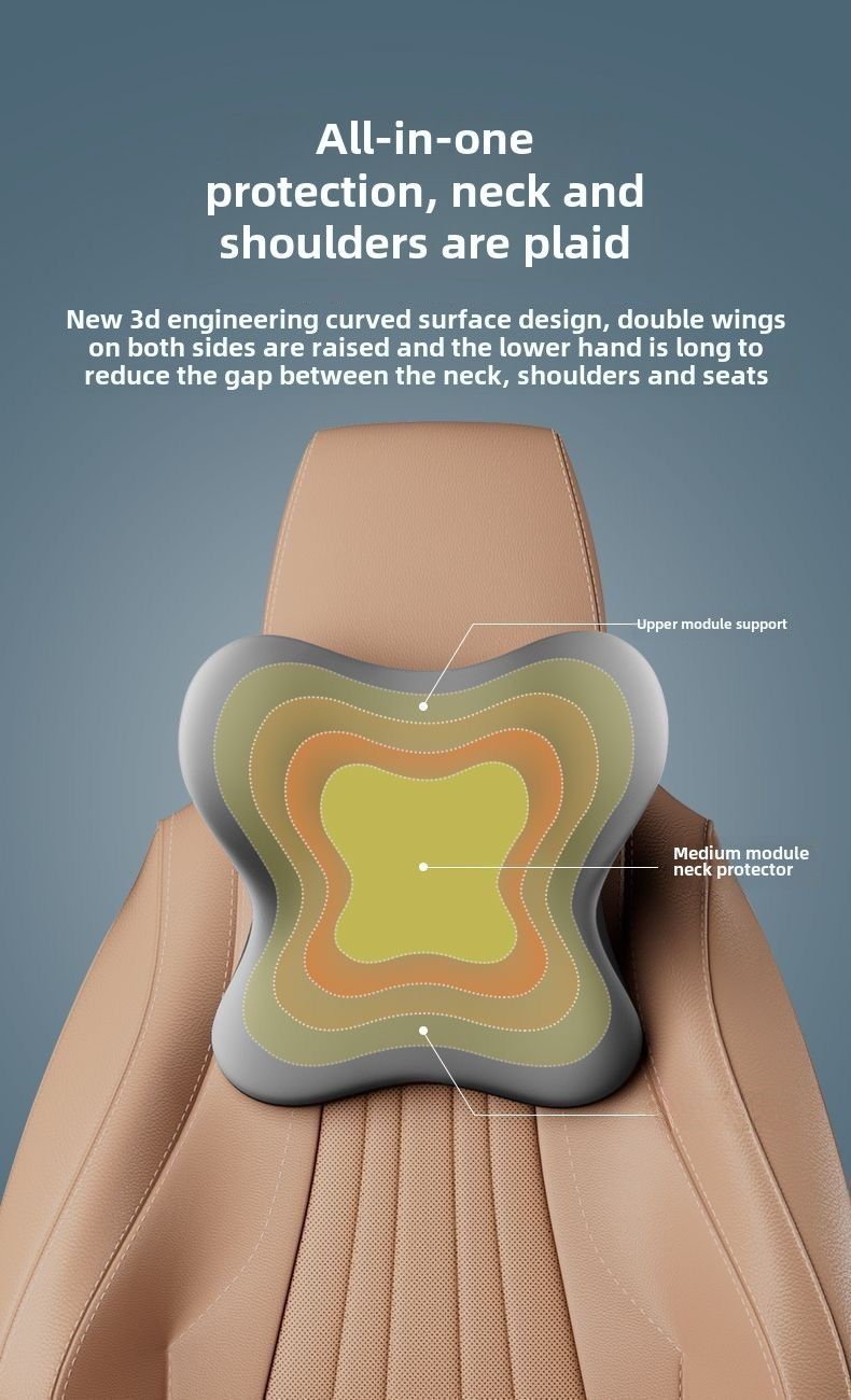 Car headrest lumbar support car neck pillow lumbar support seat integrated cushion back cushion car lumbar support seat suit_autovado.com