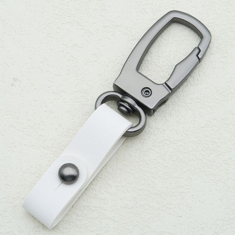 Square Metal Car Keychain Pendant Creative Simple Keychain Men's And Women's Leather Waist Keychain Accessories_autovado.com