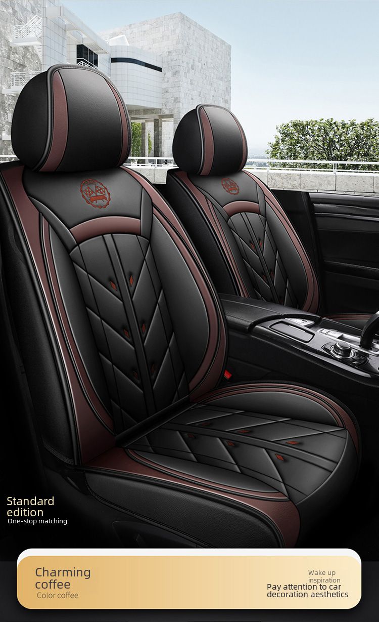 Winter Car Cushion Seat Cover Full Surrounding Four Seasons General New Leather Seat Cover Linen Leather Seat Cushion Seat Cover_autovado.com