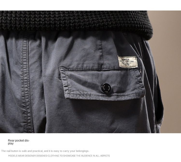 Japanese retro design overalls trousers casual trousers men's 2024 new versatile simple high street fashion loose_autovado.com