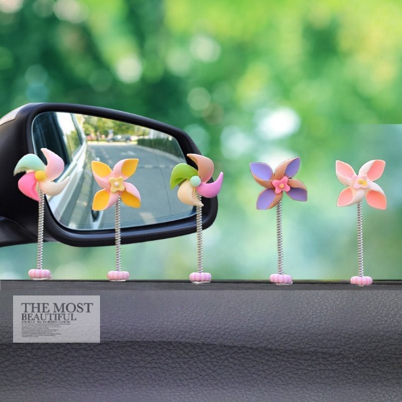 Car mounted new windmill rotating gyroscope creative decoration small ornaments, center console car interior_autovado.com