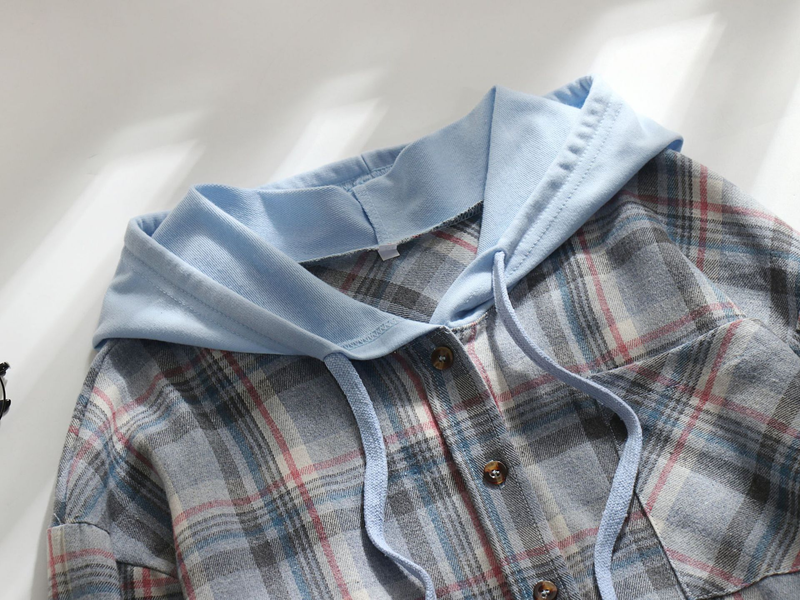 Women's Clothing autumn and winter new hooded sweatshirt buttoned casual shirt jacket_autovado.com