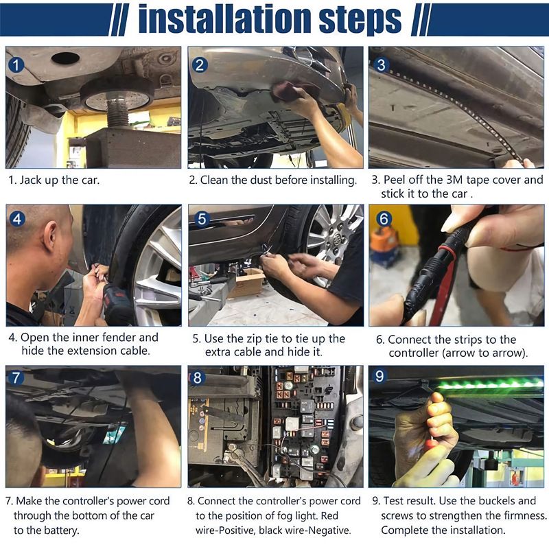 Compatible Car Underbody Decorative One-to-Four Voice-Controlled Atmosphere Colorful Remote Control Mobile APP Ambient_autovado.com