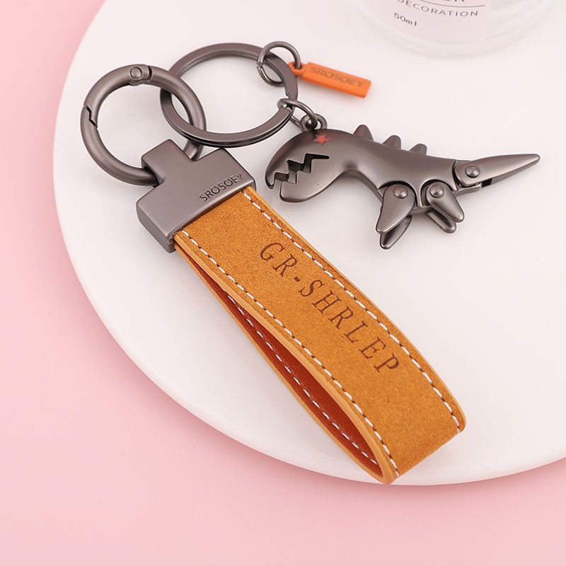 Suede Keychain Internet Celebrity Little Dinosaur Pendant Cute Cartoon Car Key Chain Pendant Creative Gift For Women_autovado.com