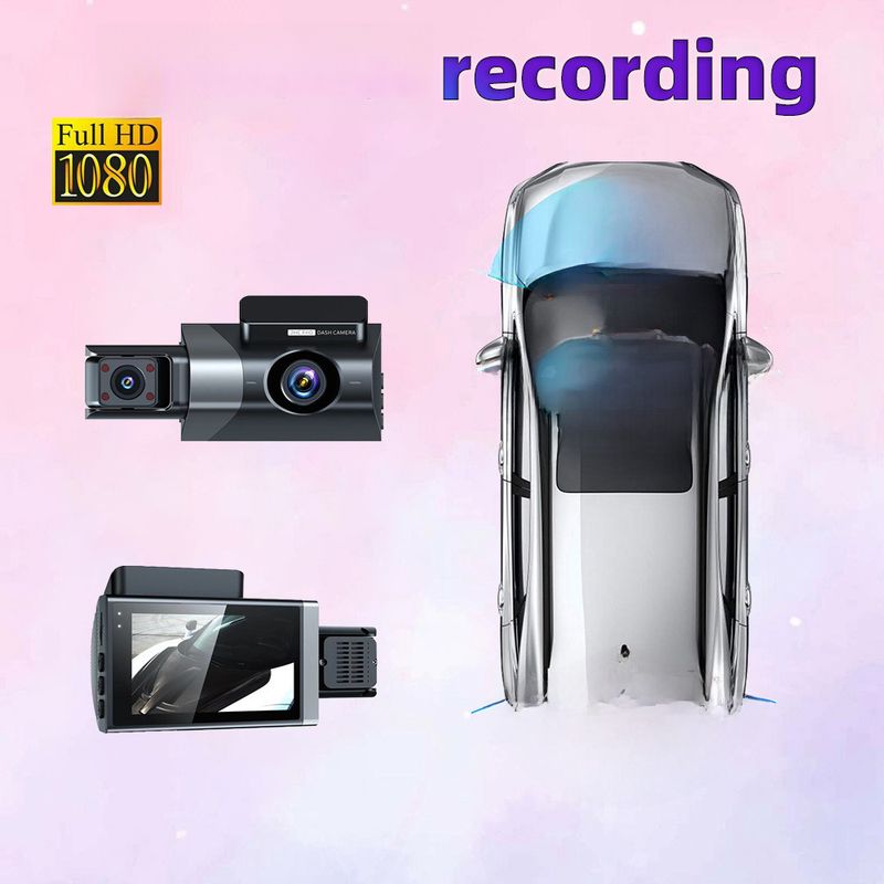 High-definition 1080P three-recording driving recorder multi-lens panoramic parking app interconnected monitoring vehicle camera_autovado.com