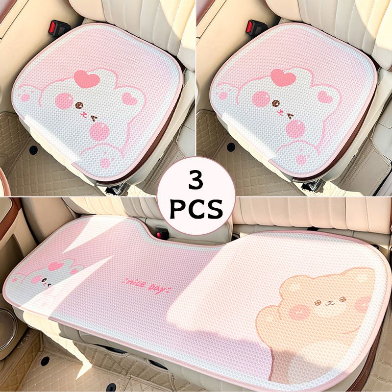 Cute Cartoon Women's Seat Cover Universal Anto Interior Accessories Fashion Anti Slip Breathable Girl Car Cushion Covers_autovado.com