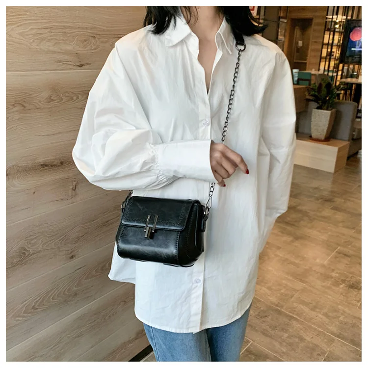 Vintage Trend Women's Crossbody Bag Chain Hasp Zipper PU Leather Square Shoulder Bags Chic Lady Versatile Pack_autovado.com