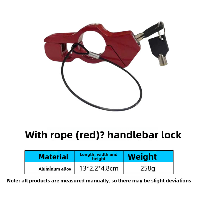 Electric Scooter Brake With Rope Pendant Safety Helmet Handlebar Motorcycle Waterproof Anti-theft Handle Horn Lock_autovado.com