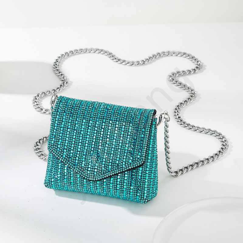 rhinestone glass small square bag mouth red envelope coin purse BlingBling multi-color women's crossbody bag_autovado.com