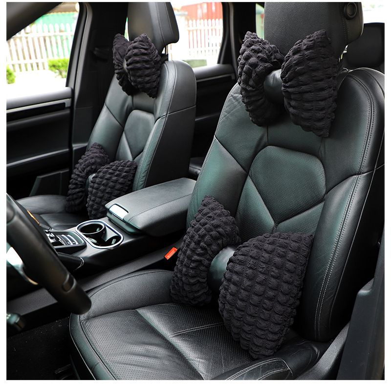 Car Headrest Neck Pillow Puff Car Seat Breathable Comfortable Headrest Internet Popular Car Interior Supplies Women_autovado.com
