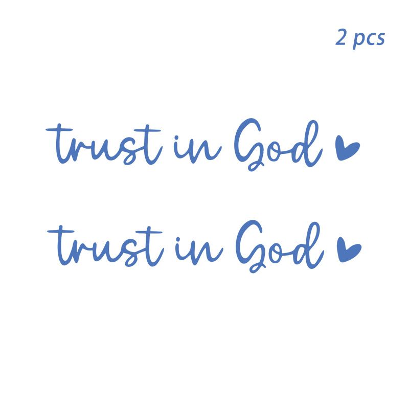 2 pack Trust in god car rearview mirror makeup mirror life decoration stickers_autovado.com