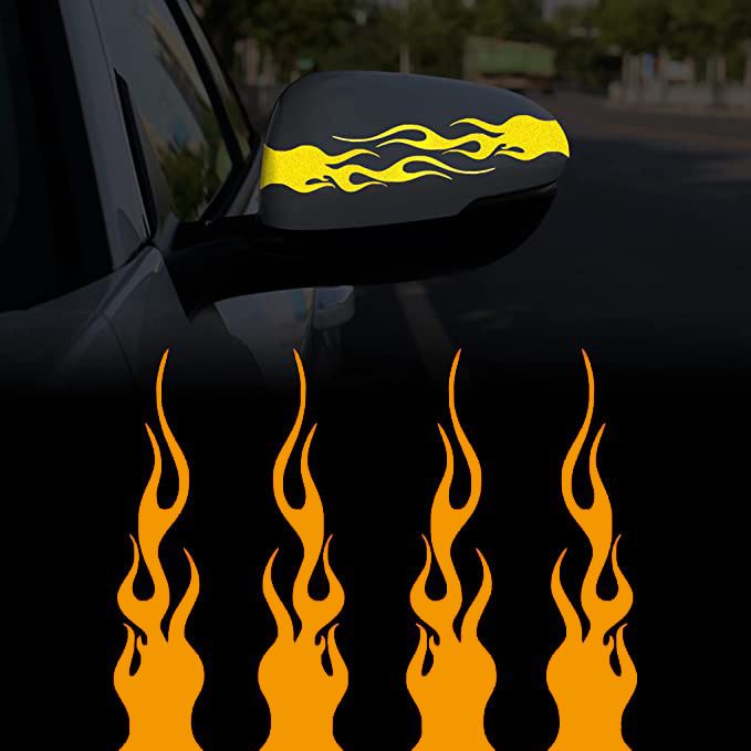 Reflective Car Racing Sports Flame Stripe Stickers Motorcycle Bicycle Skateboard DIY_autovado.com