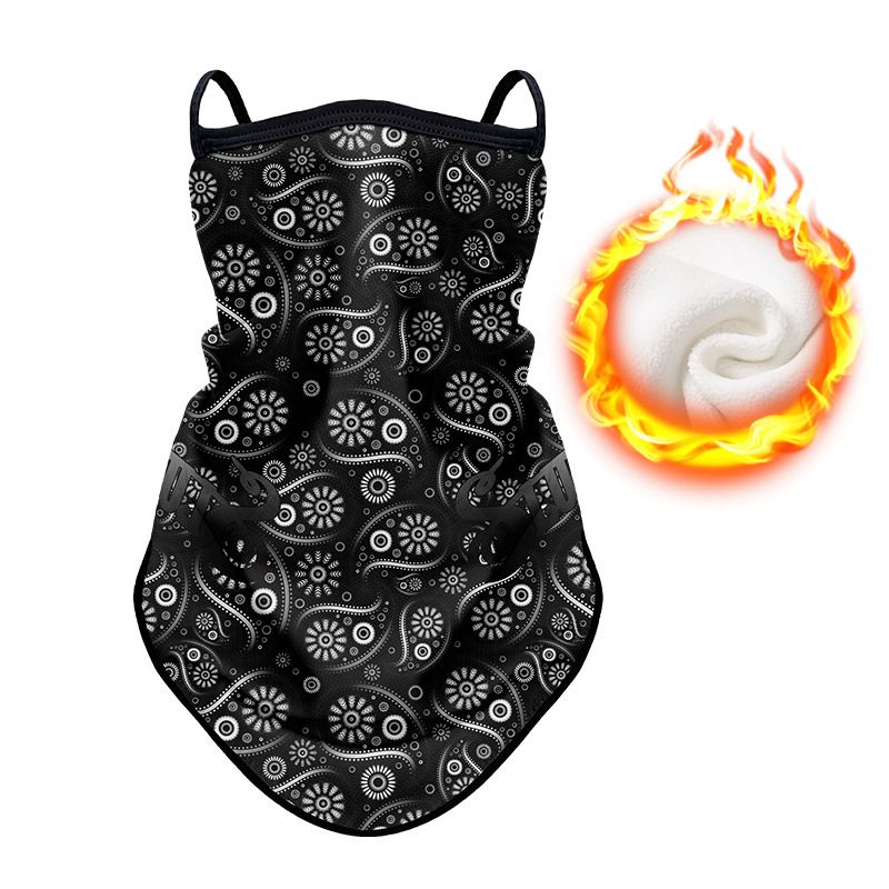 Winter Motorcycle Fleece-Lined Riding Mask Outdoor Bicycle Mountaineering Cold-Proof Ear-Hanging Triangle Scarf_autovado.com