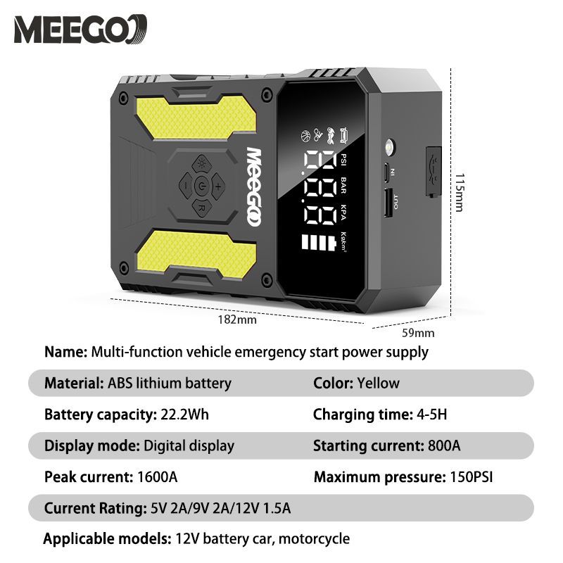 MeeGoo Jump Bank Emergency Starter Power Supply_autovado.com