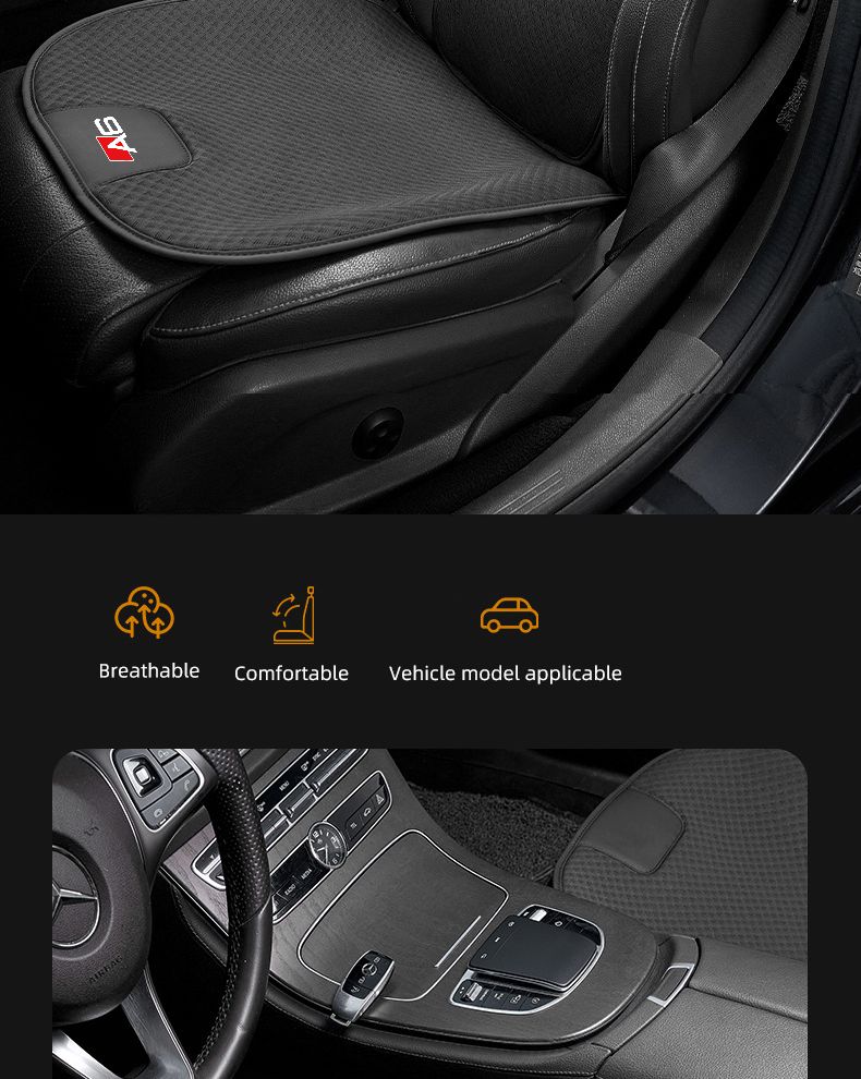 Breathable Ice Silk Car Front/Rear Cover For AUDI A1 A3 A4 A5 A6 A7 A8 Q3 Q7 Q8 TT Non-slip Auto Seat Protector Cushion_autovado.com