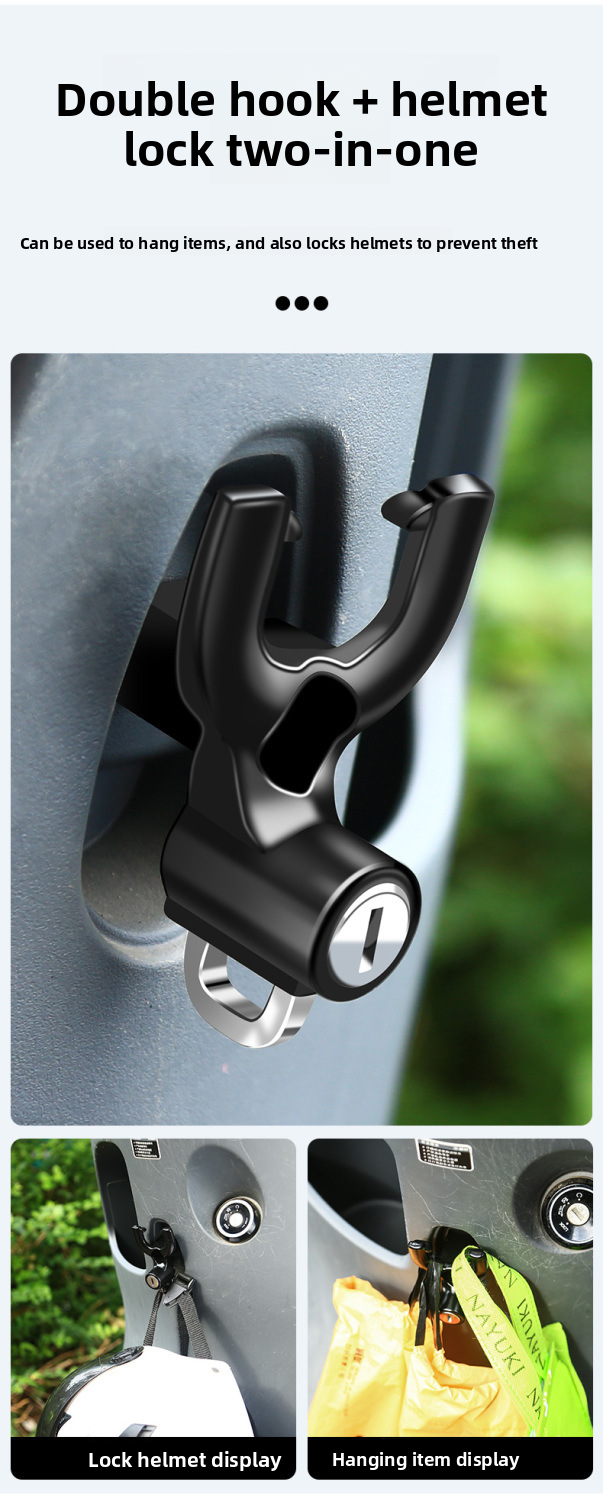 Front Multi-Function Universal Hanging Electric Scooter Storage Helmet Multi-Purpose Hook Lock_autovado.com