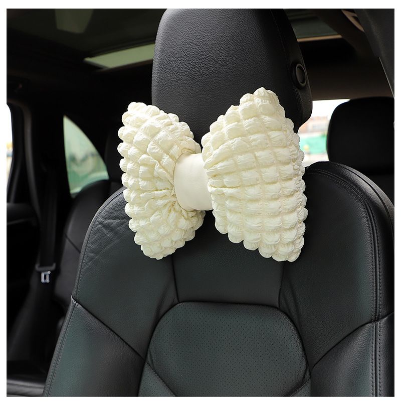 Car Headrest Neck Pillow Puff Car Seat Breathable Comfortable Headrest Internet Popular Car Interior Supplies Women_autovado.com
