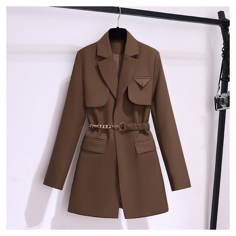 Spring And Autumn Windbreaker Women's New Top Korean Style Chic Coffee Colored Small Suit Jacket For Women Spring And Autumn High-end Suit For Women_autovado.com