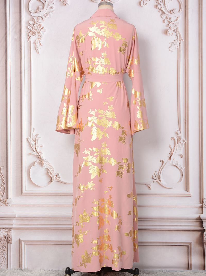 Women's Clothing Middle Eastern Muslim women's fashion new style gold stamped evening dress Arabic dress Kaftan robe_autovado.com