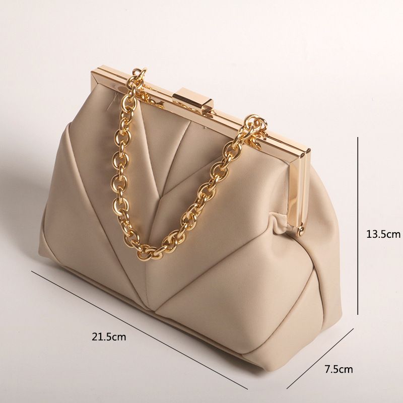 flashing metal bar lock evening bag handbag celebrity chain evening bag_autovado.com