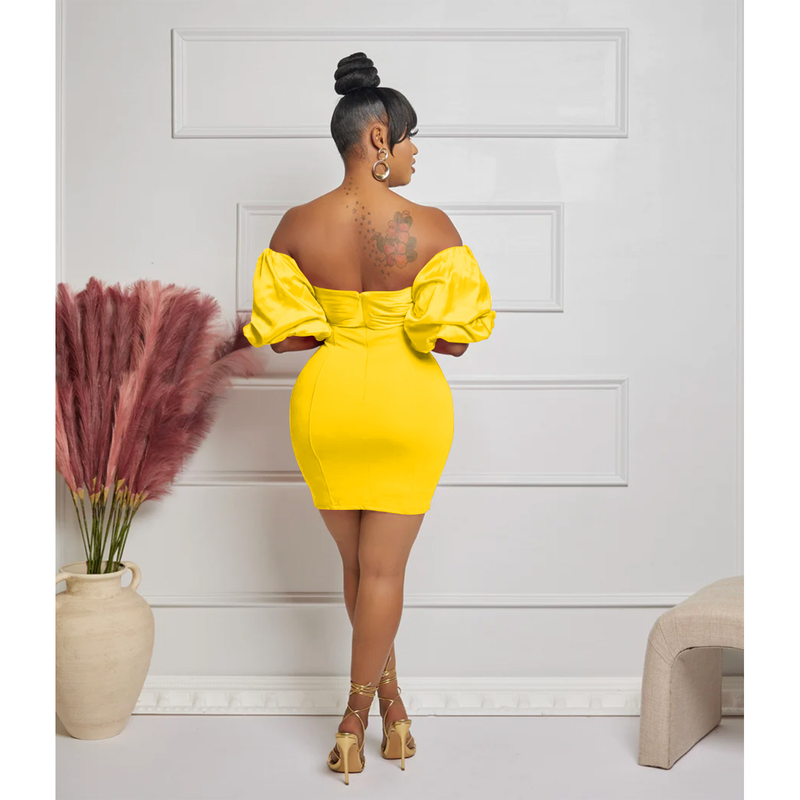 Women's Clothing fashion women's solid color short-sleeved pleated backless skirt dress_autovado.com