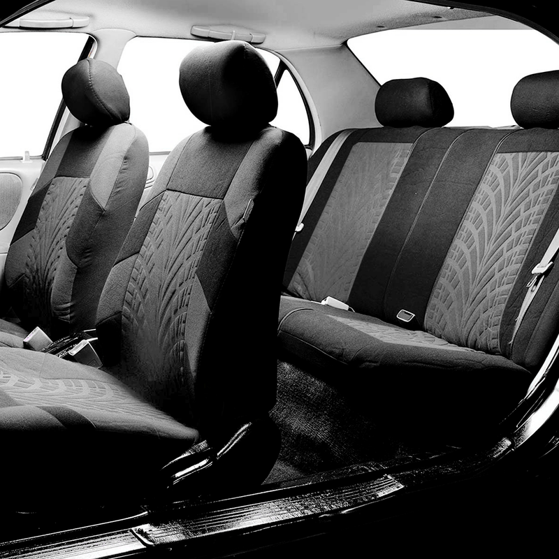 Fuzhongfu 9Pcs Car Seat Covers Set Comfortable Seating Polyester Front Rear Universal Fit Car Seat Covers Full Set for Automobile SUV Minivan_autovado.com