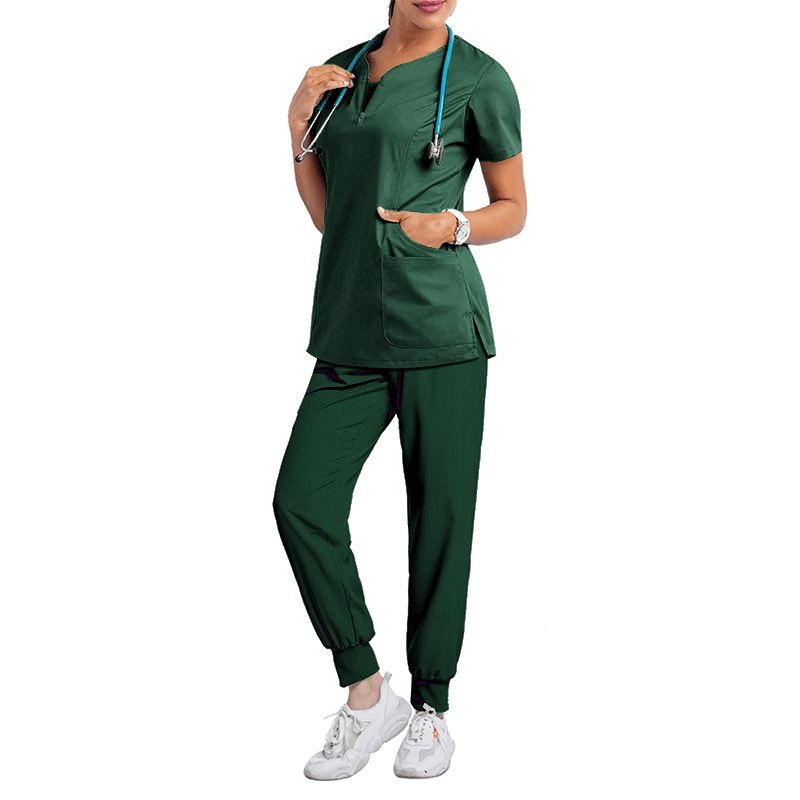 Women's ready-to-use oral dentist surgical gown split toiletry suit elastic quick-drying hospital nurse uniform_autovado.com