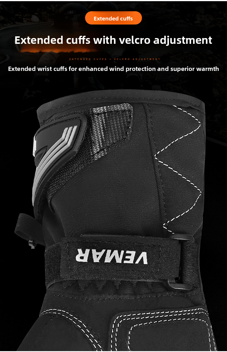 Vemar Riding Autumn Winter Men Windproof Waterproof Fleece Lined Non-Slip Warm Electric Bike Motorcycle Gloves_autovado.com