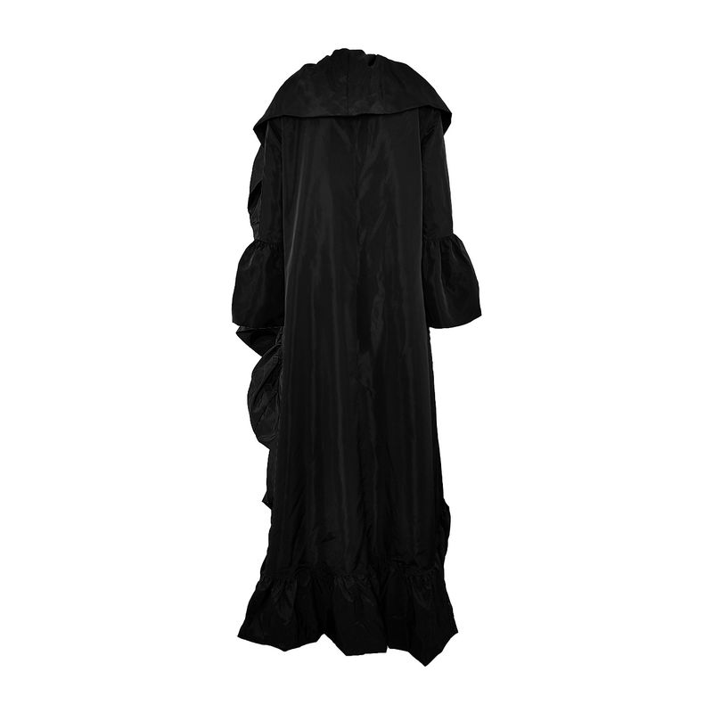 Women's Clothing new women's long windbreaker autumn new solid color ruffled shawl coat_autovado.com