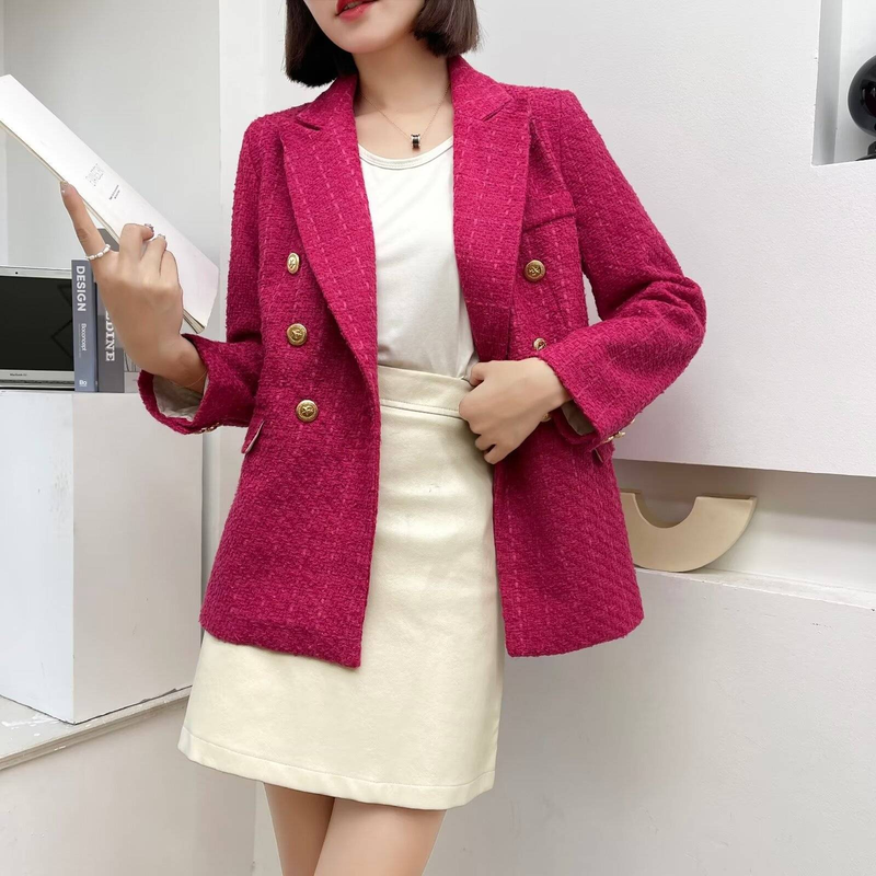 Women's textured casual fashion loose suit jacket_autovado.com