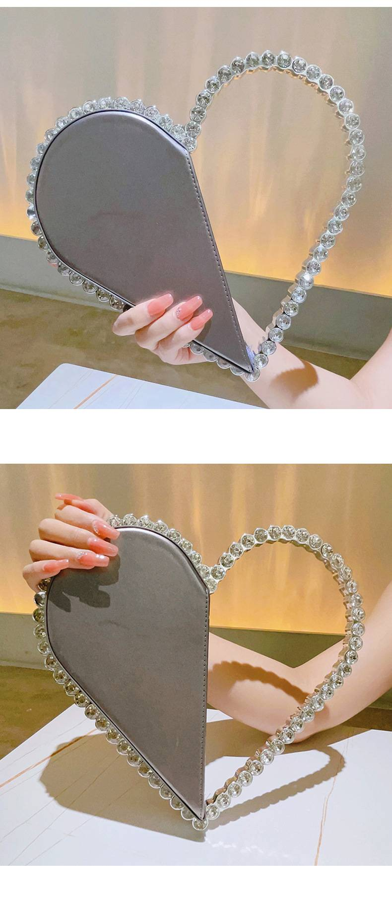 Round Crystal Diamond Bag Sparkling Clutch Bag Internet Celebrity Same Purse Little Fairy Bag Girl Small Bag_autovado.com