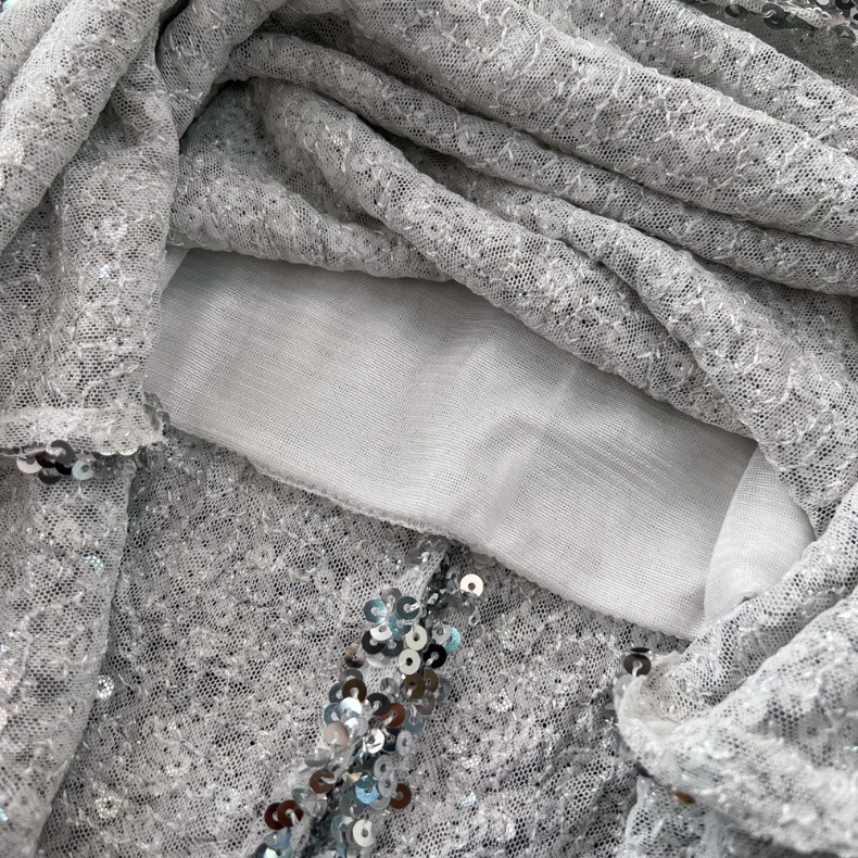 Women's fashion set female socialite temperament lantern long sleeve V-neck lotus leaf bright face shirt women's high waist sequin skirt_autovado.com