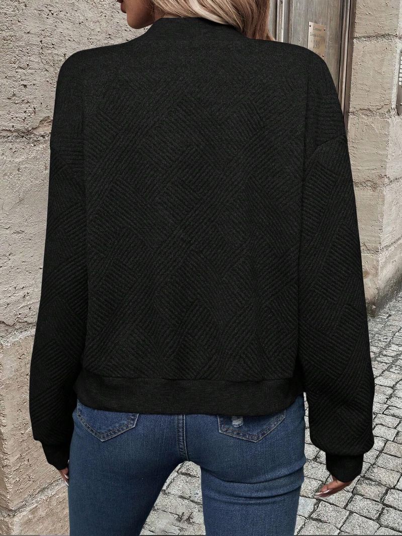 Women's Clothing new solid color zipper jacket baseball collar casual jacket_autovado.com