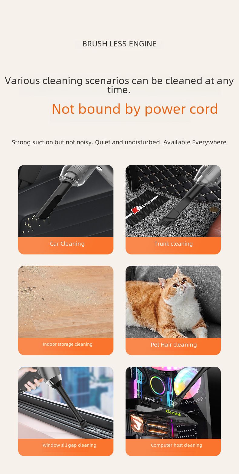 On-the-way wireless car vacuum cleaner small hand-held blow suction dual-purpose locomotive with super large suction force inside the car_autovado.com