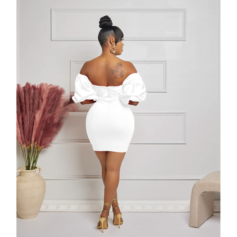 Women's Clothing fashion women's solid color short-sleeved pleated backless skirt dress_autovado.com