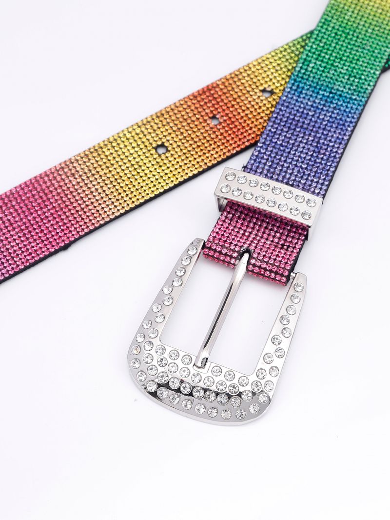 HOT Gorgeous and Shiny Rhinestone Jeans Pants Western Cowgirl Bling Studded Design Ladies Fashion Belt Gift For Women_autovado.com