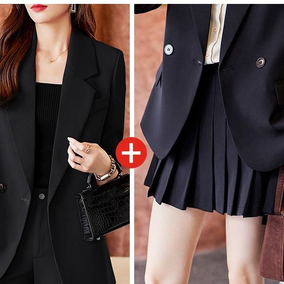Women's Clothing Design Sense Small Suit Jacket Back Split Top Long Sleeve_autovado.com