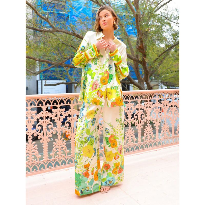 Women's Clothing new printed holiday long sleeved two piece suit INS loose casual trousers suit _autovado.com