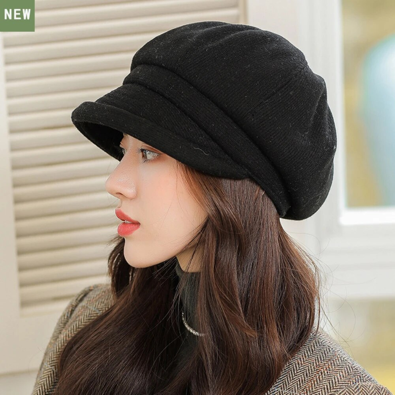 Hot Sale HT4270 Berets Women Solid Plain Autumn Winter Ladies Vintage Artist Painter Beret Hat Female Roll Brim Octagonal Cap_autovado.com