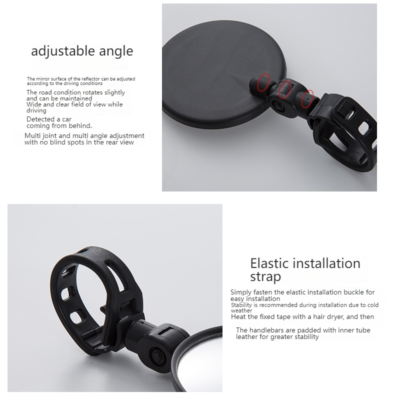 Universal Bike Rearview Mirror - Wide-Angle Convex Glass Mirror For E-Bikes & Mountain Bikes (Round/Oval, 1-Pack/2-Pack)_autovado.com