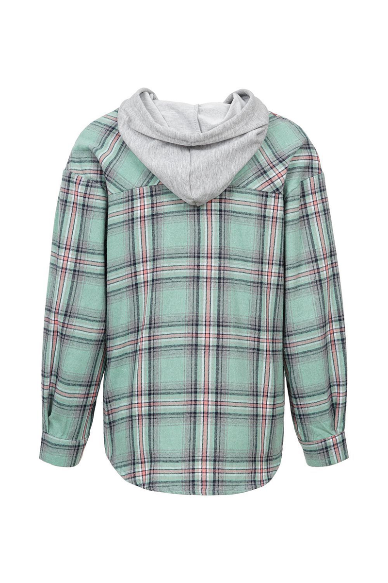 Women's Clothing autumn and winter new hooded sweatshirt buttoned casual shirt jacket_autovado.com