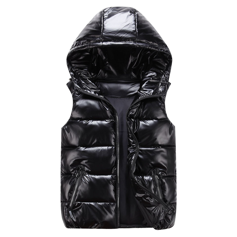 Women's fashion thickened hooded slim waistcoat cotton couple vest_autovado.com