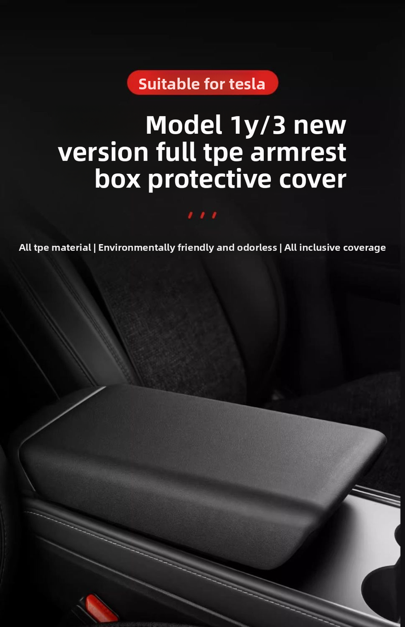 Suitable For Tesla New Model 3/Y Armrest Box Protective Central Control Interior Shell Cover Modification Accessories_autovado.com