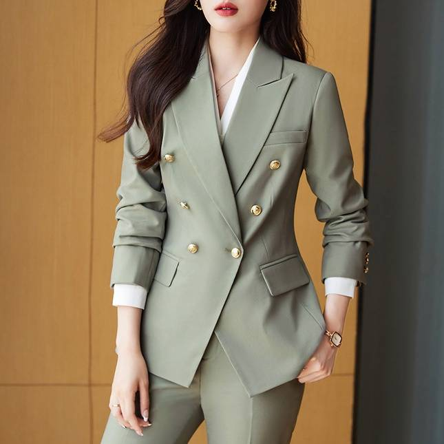 Women's Clothing New Fashion temperament business wear slim suit workwear set_autovado.com
