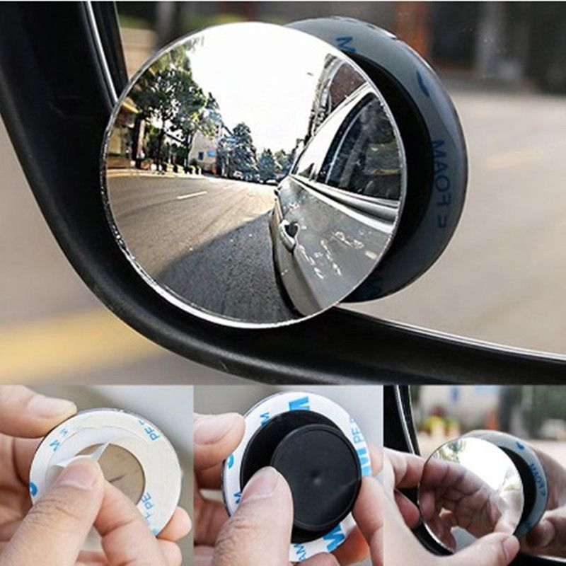 Car Rearview Small Round Reversing Aid Front And Rear Wheel Blind Spot 360 Degree Reflective Wide Angle Mirror_autovado.com