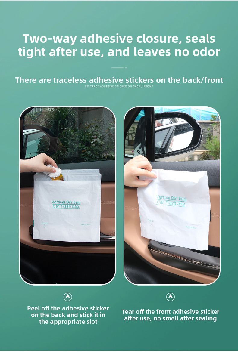 Adhesive Mini Stand Small Desktop Trash Disposable Car Vomit Bags_autovado.com